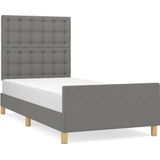 VidaXL Bedframe met Hoofdbord Stof Donkergrijs 80x200 cm