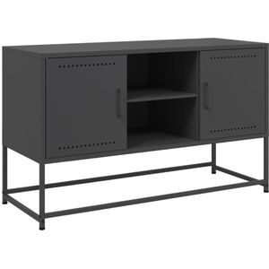 vidaXL Tv-meubel 100,5x39x60,5 cm staal zwart