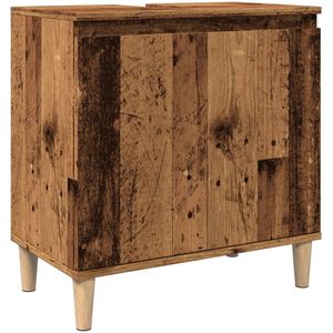 vidaXL Wastafelkast 58x33x60 cm bewerkt hout oud houtkleurig