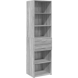 vidaXL Hoge kast 50x42,5x185 cm bewerkt hout grijs sonoma eikenkleurig