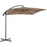 VidaXL Zweefparasol Stalen Paal 250x250 cm Taupe