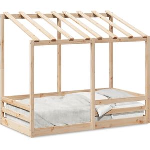 vidaXL Kinderbed met bedhuis 80x160 cm massief grenenhout