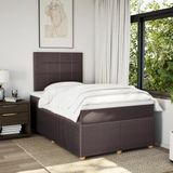 vidaXL Boxspring met matras stof donkerbruin 120x200 cm