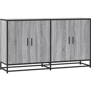 vidaXL Dressoir 134x35x76 cm bewerkt hout grijs sonoma eikenkleurig