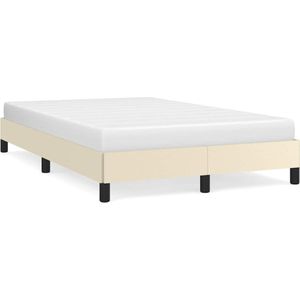 vidaXL Bedframe zonder matras 120x190 cm kunstleer crème