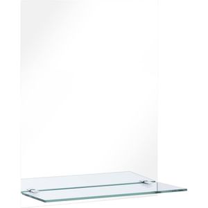 vidaXL Wandspiegel met schap 50x70 cm gehard glas