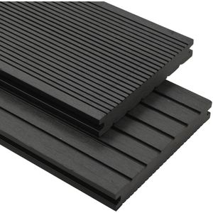vidaXL Terrasplanken met accessoires 20 m² 2,2 m massief HKC zwart