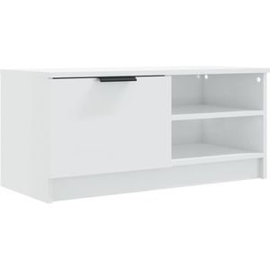 vidaXL Tv-meubel 80x35x36,5 cm bewerkt hout hoogglans wit