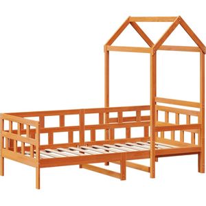 vidaXL Kinderbed met huisje massief grenenhout wasbruin 80x200 cm