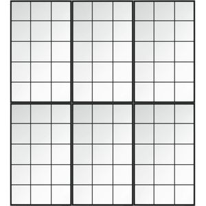 vidaXL Wandspiegels 6 st 100x60 cm metaal zwart