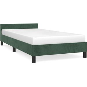 vidaXL Bedframe zonder matras 90x190 cm fluweel donkergroen