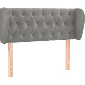 vidaXL Hoofdbord met randen 93x23x78/88 cm fluweel lichtgrijs
