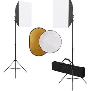 vidaXL Fotostudioset met softboxlampen en reflector