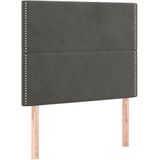 vidaXL Hoofdbord LED 80x5x118/128 cm fluweel donkergrijs