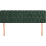 vidaXL Hoofdborden 2 st 72x7x78/88 cm fluweel donkergroen