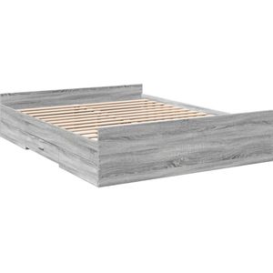 vidaXL Bedframe met lades bewerkt hout grijs sonoma eiken 150x200 cm