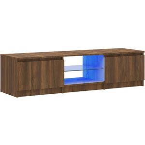 VidaXL TV-meubel met LED-verlichting 140x40x35,5 cm - Bruineikenkleurig