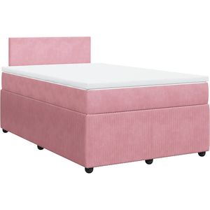 vidaXL - Boxspring - met - matras - fluweel - rozex190 - cm