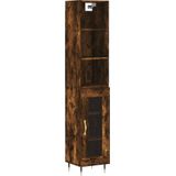 vidaXL Hoge kast 34,5x34x180 cm bewerkt hout gerookt eikenkleurig