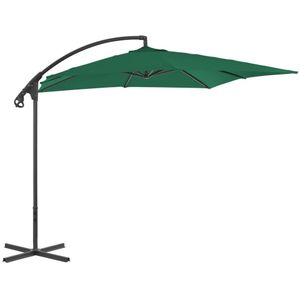 vidaXL Zweefparasol met stalen paal 250x250 cm groen