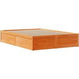 vidaXL - Bedframe - zonder - matras - massief - grenenhout - wasbruinx200 - cm