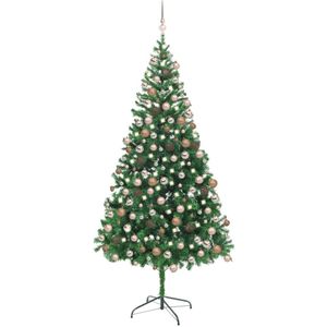 vidaXL Kunstkerstboom met verlichting en kerstballen 910 takken 210 cm