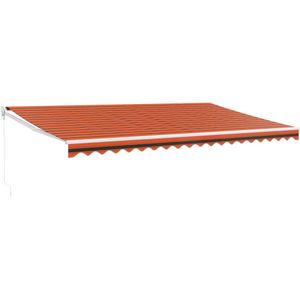 vidaXL Luifel uittrekbaar 5x3 m stof en aluminium oranje en bruin