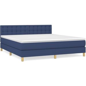 vidaXL-Boxspring-met-matras-stof-blauw-180x200-cm