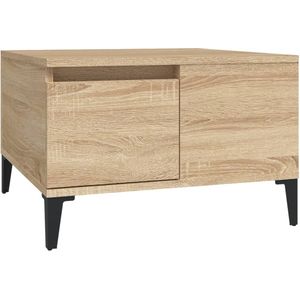 vidaXL Salontafel 55x55x36,5 cm bewerkt hout sonoma eikenkleurig