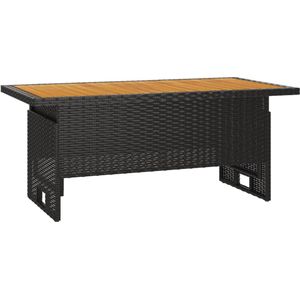 VidaXL-Tuintafel-100x50x43/63-cm-acaciahout-en-poly-rattan-zwart