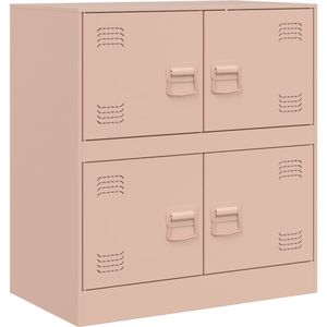 vidaXL Dressoir 67x39x73 cm staal roze