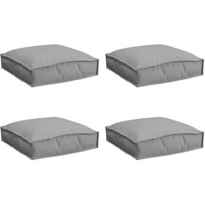 vidaXL Ligbedkussens voor Zetel 4 stuks Grijs 40x40x8 cm Oxford Stof