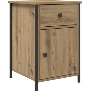 vidaXL Nachtkastje - Bruin - Hout - Ambachtelijk Eiken