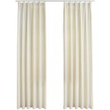 vidaXL-Gordijnen-verduisterend-2-st-met-haken-140x245-cm-fluweel-crème