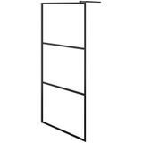 vidaXL Inloopdouchewand transparant 80x195 cm ESG-glas zwart