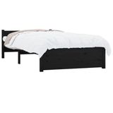 vidaXL-Bedframe-massief-hout-zwart-90x200-cm