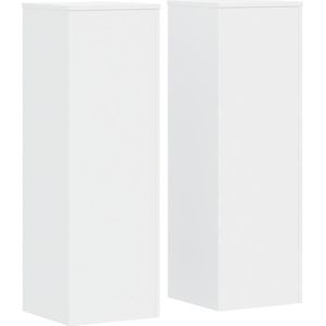 vidaXL Plantenstandaards 2 st 33x33x100 cm bewerkt hout wit