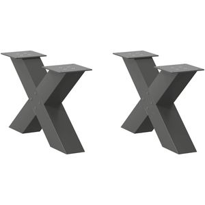 vidaXL - Salontafelpoten - 2 - st - X-vormigx(30) - cm - staal - antraciet