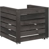vidaXL 2-delige Loungeset pallet geïmpregneerd grenenhout grijs