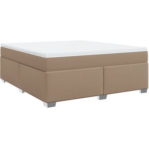 vidaXL Boxspring met matras kunstleer cappuccinokleurig 180x200 cm