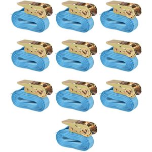 vidaXL Spanbanden 0,8 ton 4mx25mm blauw 10 st