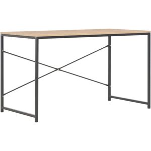 vidaXL Computerbureau 120x60x70 cm zwart en eikenkleurig