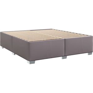 vidaXL Bedframe kunstleer grijs 200x200 cm