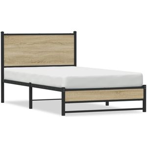 vidaXL Bedframe zonder matras metaal sonoma eikenkleurig 100x190 cm