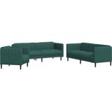 vidaXL 3-delige Loungeset stof donkergroen