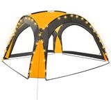 VidaXL Partytent met LED en 4 zijwanden 3,6x3,6x2,3 m - Gele Partytent met Verlichting