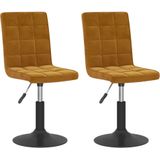 vidaXL Eetkamerstoelen draaibaar 2 st fluweel bruin