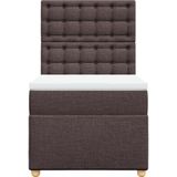 vidaXL Boxspring met matras stof donkerbruin 90x190 cm