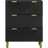 vidaXL - Dressoirx33x75 - cm - bewerkt - hout - zwart