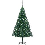 vidaXL Kunstkerstboom met verlichting en kerstballen 120 cm PVC groen